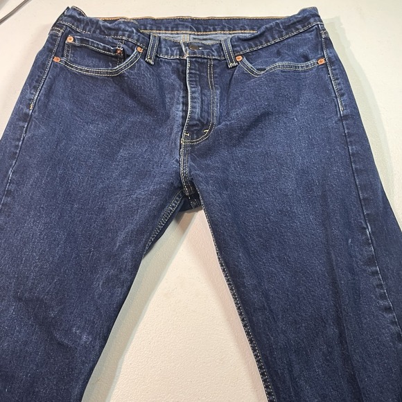 Levi's 505 Jeans Mens Size 34x32 Blue Regular Straight Rigid Denim Pants EUC - Picture 4 of 7